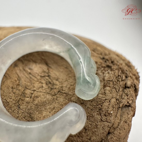 【肌容雪】天然緬甸A貨冰種翡翠金箍造型戒圈 編號421(戒圍15.3mm#7號)