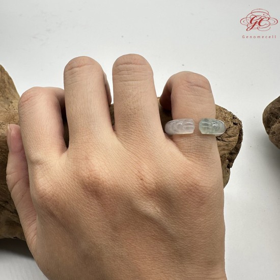 【肌容雪】天然緬甸A貨冰種翡翠金箍造型戒圈 編號421(戒圍15.3mm#7號)