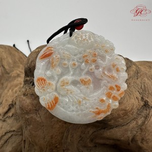 【肌容雪】天然緬甸A貨冰糯紅翡鳳凰牌吊墜繩 編號422