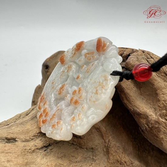 【肌容雪】天然緬甸A貨冰糯紅翡鳳凰牌吊墜繩 編號422