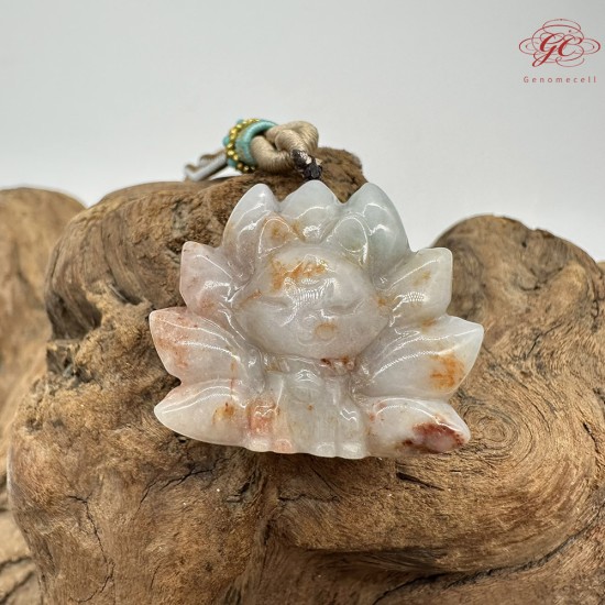 【肌容雪】天然緬甸A貨紅翡九尾狐造型吊墜繩 編號424