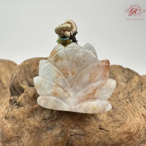 【肌容雪】天然緬甸A貨紅翡九尾狐造型吊墜繩 編號424