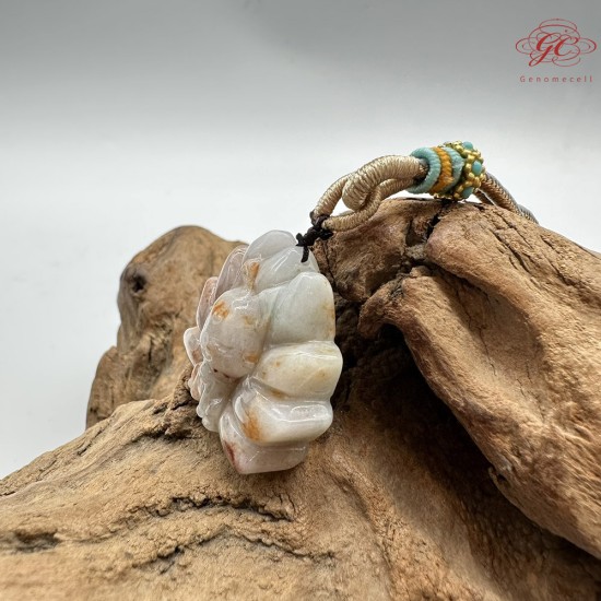 【肌容雪】天然緬甸A貨紅翡九尾狐造型吊墜繩 編號424