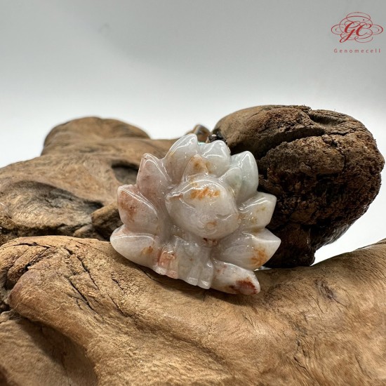 【肌容雪】天然緬甸A貨紅翡九尾狐造型吊墜繩 編號424