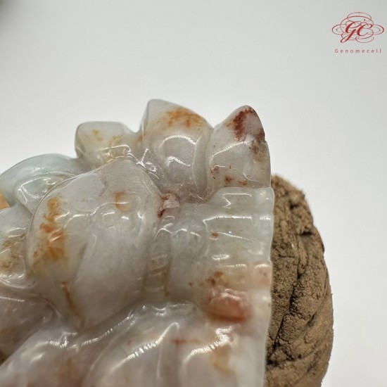 【肌容雪】天然緬甸A貨紅翡九尾狐造型吊墜繩 編號424