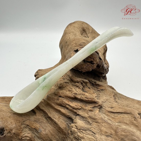 【肌容雪】天然緬甸A貨翡翠飄花湯匙造型 編號429