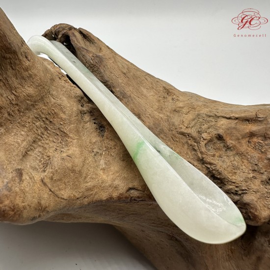 【肌容雪】天然緬甸A貨翡翠飄花湯匙造型 編號429