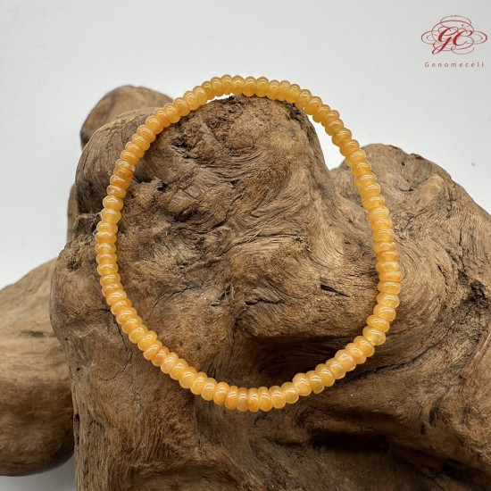 【肌容雪】天然緬甸A貨黃翡小米粒單圈手串 編號440