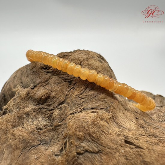 【肌容雪】天然緬甸A貨黃翡小米粒單圈手串 編號440