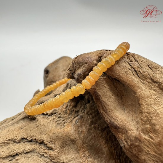 【肌容雪】天然緬甸A貨黃翡小米粒單圈手串 編號440