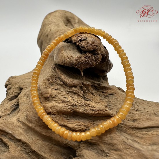 【肌容雪】天然緬甸A貨黃翡小米粒單圈手串 編號440