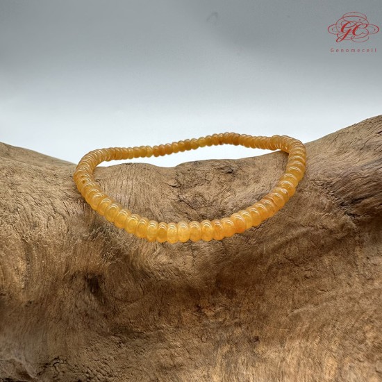 【肌容雪】天然緬甸A貨黃翡小米粒單圈手串 編號440