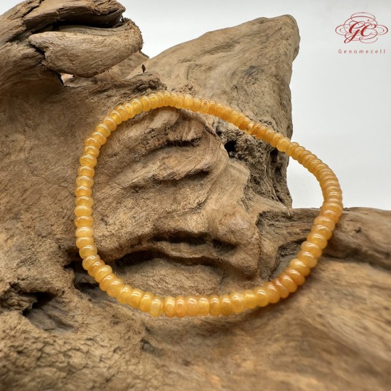 【肌容雪】天然緬甸A貨黃翡小米粒單圈手串 編號440