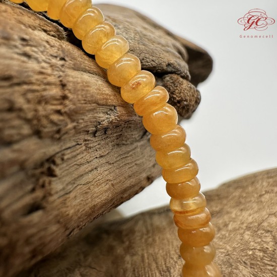 【肌容雪】天然緬甸A貨黃翡小米粒單圈手串 編號440