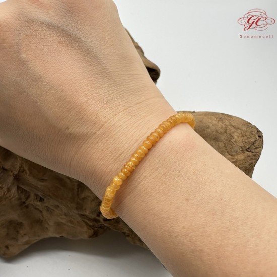 【肌容雪】天然緬甸A貨黃翡小米粒單圈手串 編號440