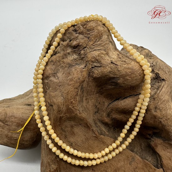 【肌容雪】天然緬甸A貨黃翡翠圓珠多圈珠串 編號442