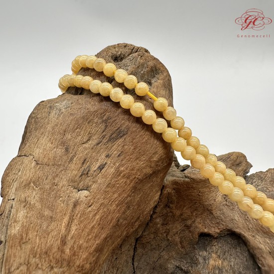 【肌容雪】天然緬甸A貨黃翡翠圓珠多圈珠串 編號442