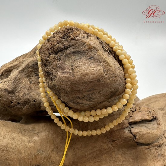 【肌容雪】天然緬甸A貨黃翡翠圓珠多圈珠串 編號442