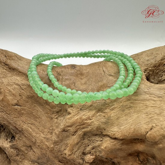 【肌容雪】天然緬甸A貨蘋果綠翡翠串珠塔練 編號443