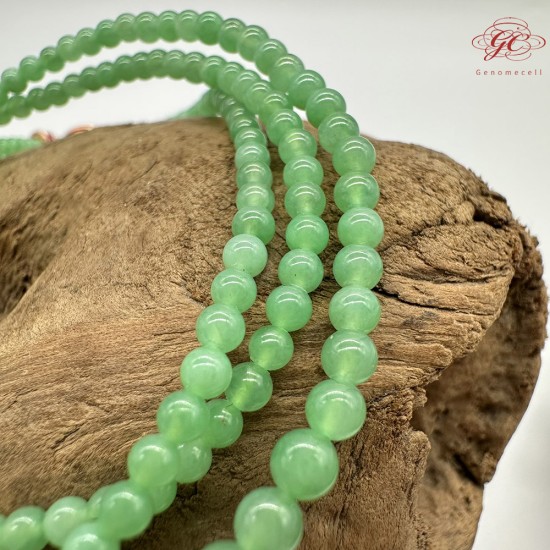 【肌容雪】天然緬甸A貨蘋果綠翡翠串珠塔練 編號443