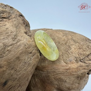 【肌容雪】天然緬甸A貨黃翡翠戒圈 編號444(戒圍16.1mm#10號)