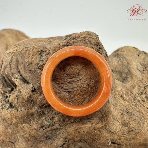 【肌容雪】天然緬甸A貨紅翡翠戒圈 編號445(戒圍17.5mm#12號)