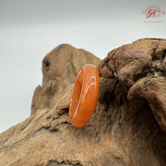 【肌容雪】天然緬甸A貨紅翡翠戒圈 編號445(戒圍17.5mm#12號)