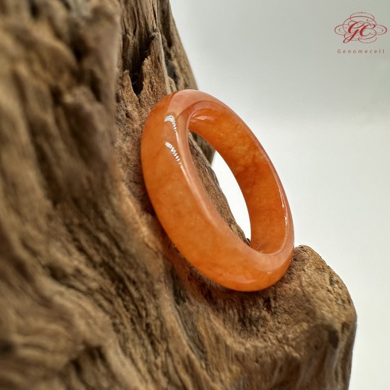 【肌容雪】天然緬甸A貨紅翡翠戒圈 編號445(戒圍17.5mm#12號)