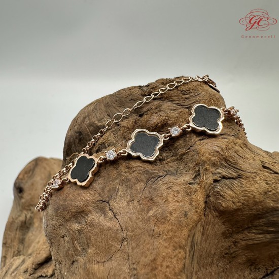 【肌容雪】天然緬甸A貨翡翠墨綠四葉草手鍊 編號455