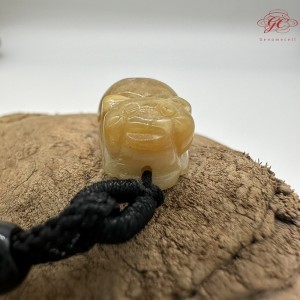 【肌容雪】天然緬甸A貨黃翡小貔貅造型吊墜繩 編號474