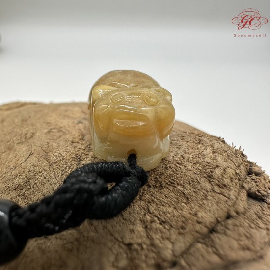 【肌容雪】天然緬甸A貨黃翡小貔貅造型吊墜繩 編號474