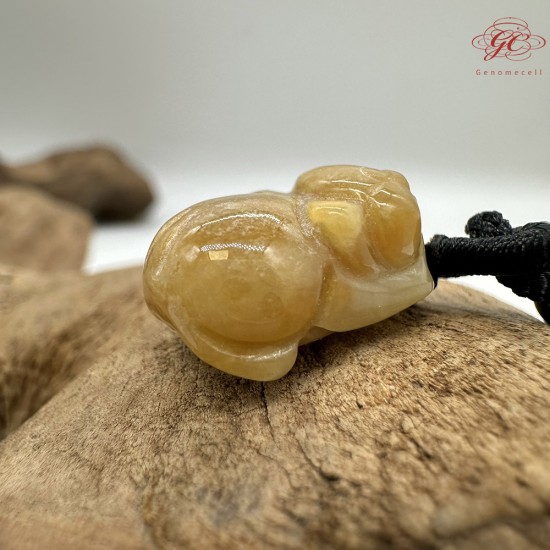 【肌容雪】天然緬甸A貨黃翡小貔貅造型吊墜繩 編號474