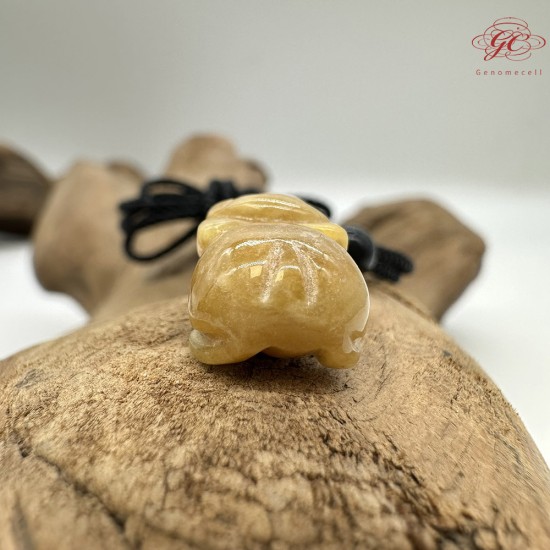 【肌容雪】天然緬甸A貨黃翡小貔貅造型吊墜繩 編號474