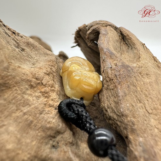 【肌容雪】天然緬甸A貨黃翡小貔貅造型吊墜繩 編號474