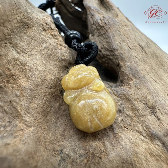 【肌容雪】天然緬甸A貨黃翡小貔貅造型吊墜繩 編號474