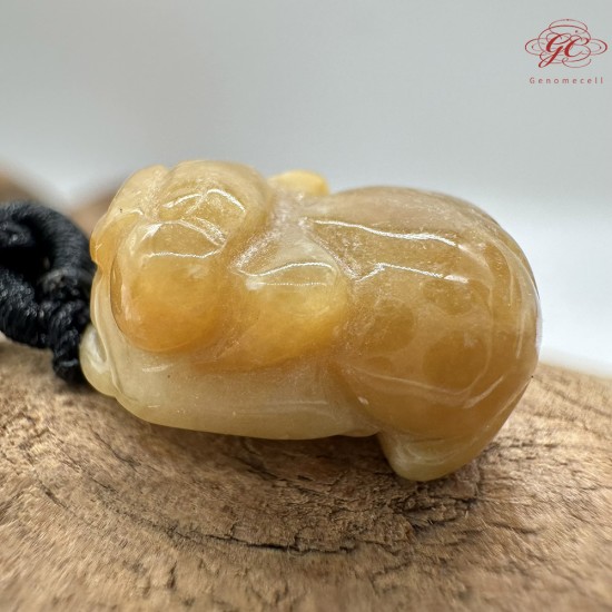 【肌容雪】天然緬甸A貨黃翡小貔貅造型吊墜繩 編號474