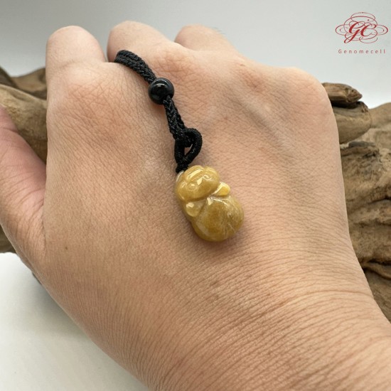 【肌容雪】天然緬甸A貨黃翡小貔貅造型吊墜繩 編號474