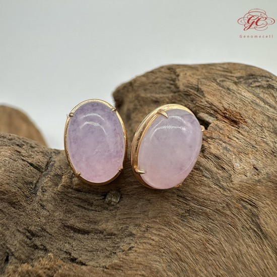 【肌容雪】天然緬甸A貨18K冰粉翡翠耳針 編號475