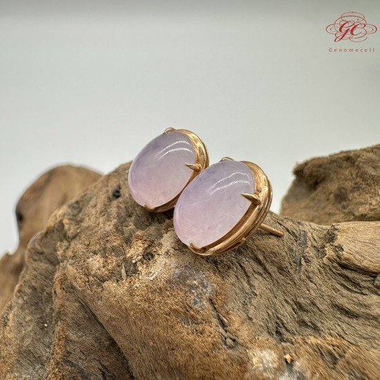 【肌容雪】天然緬甸A貨18K冰粉翡翠耳針 編號475