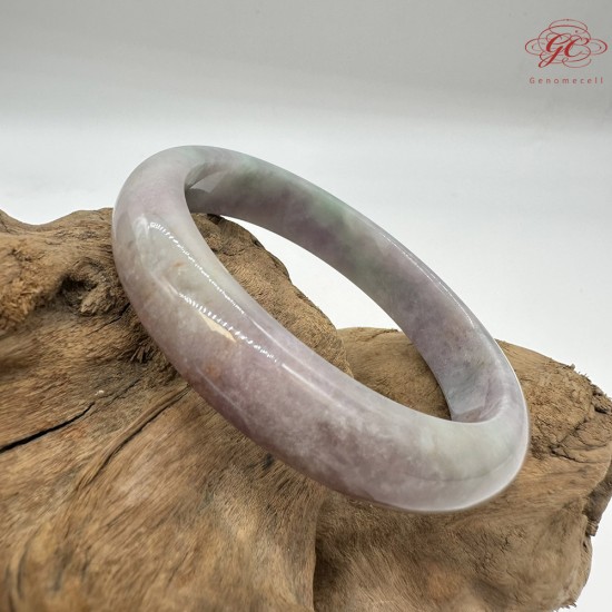 【肌容雪】天然緬甸A貨翡翠紫羅蘭平安鐲 編號476(鐲圍57.2mm#18號)