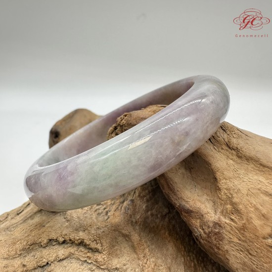 【肌容雪】天然緬甸A貨翡翠紫羅蘭平安鐲 編號476(鐲圍57.2mm#18號)