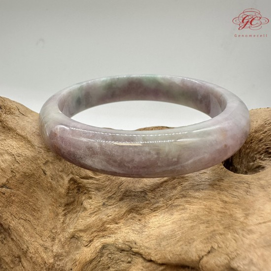 【肌容雪】天然緬甸A貨翡翠紫羅蘭平安鐲 編號476(鐲圍57.2mm#18號)