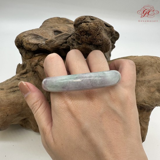 【肌容雪】天然緬甸A貨翡翠紫羅蘭平安鐲 編號476(鐲圍57.2mm#18號)