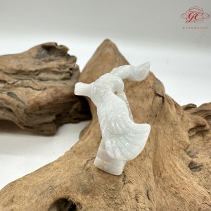 【肌容雪】天然緬甸A貨飄花翡翠老鷹金字塔擺件 編號477