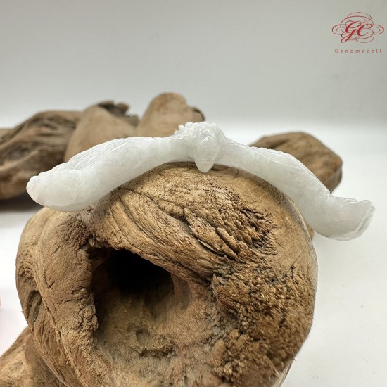 【肌容雪】天然緬甸A貨飄花翡翠老鷹金字塔擺件 編號477