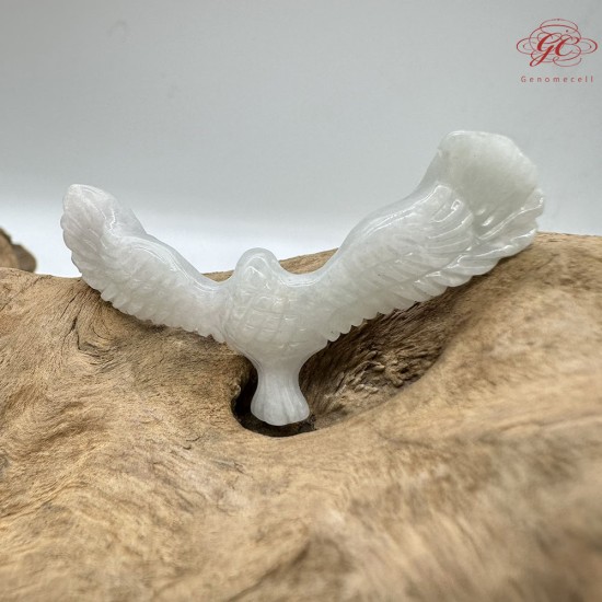 【肌容雪】天然緬甸A貨飄花翡翠老鷹金字塔擺件 編號477