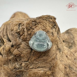 【肌容雪】天然緬甸A貨藍水翡翠彌勒佛吊墜 編號479