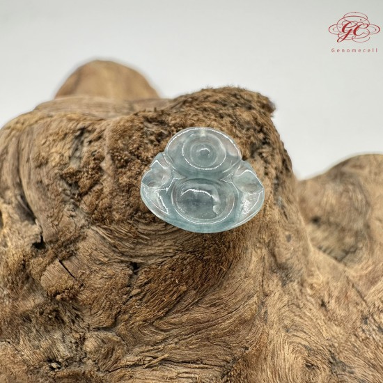 【肌容雪】天然緬甸A貨藍水翡翠彌勒佛吊墜 編號479