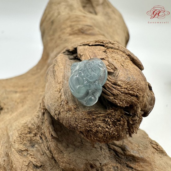 【肌容雪】天然緬甸A貨藍水翡翠彌勒佛吊墜 編號479