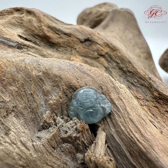 【肌容雪】天然緬甸A貨藍水翡翠彌勒佛吊墜 編號479